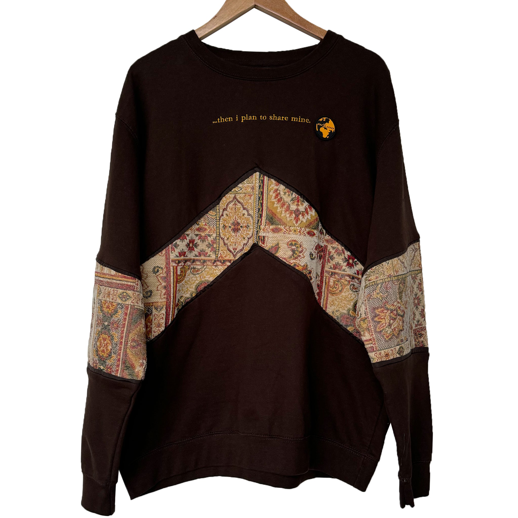 Brown Embroidery Sweatshirt