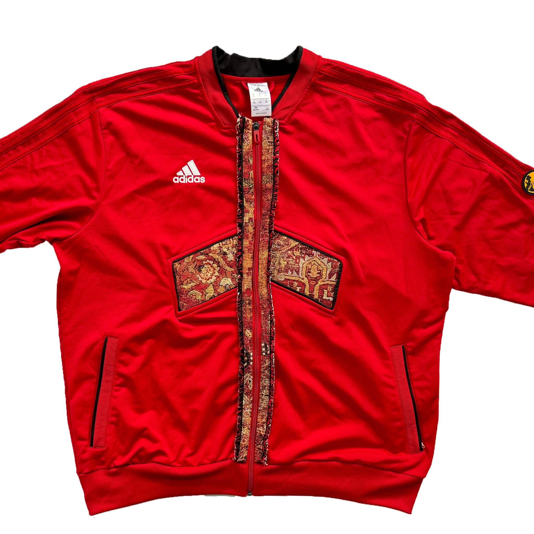 Red Up-cycled Adidas Co-ord with inside belt