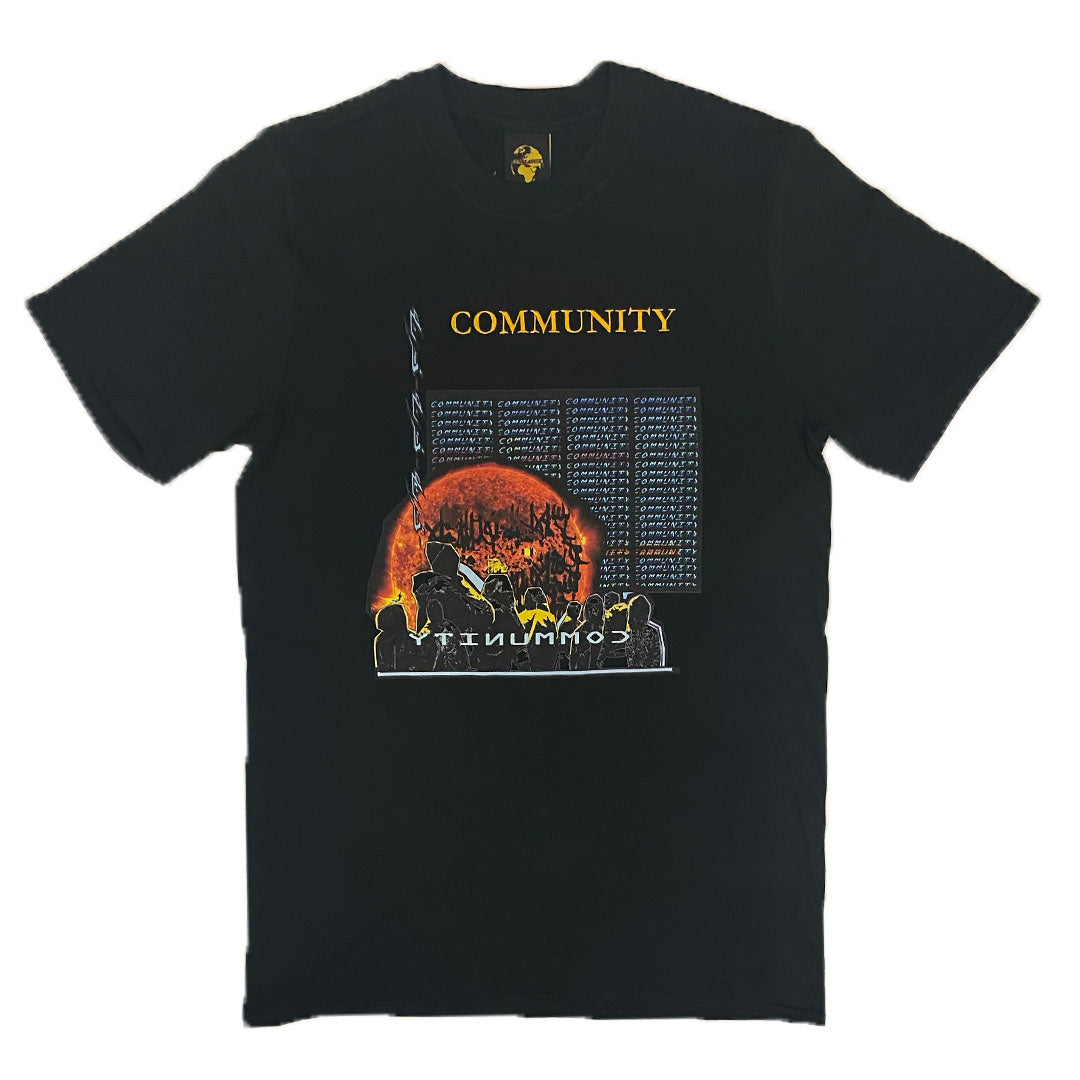 Community: Black Print and Embroidery T-Shirt