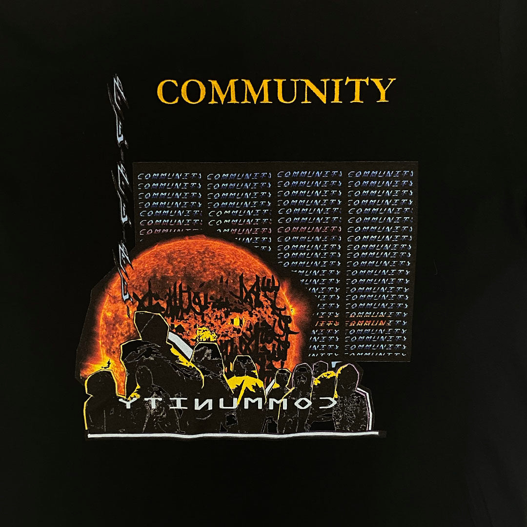 Community: Black Print and Embroidery T-Shirt