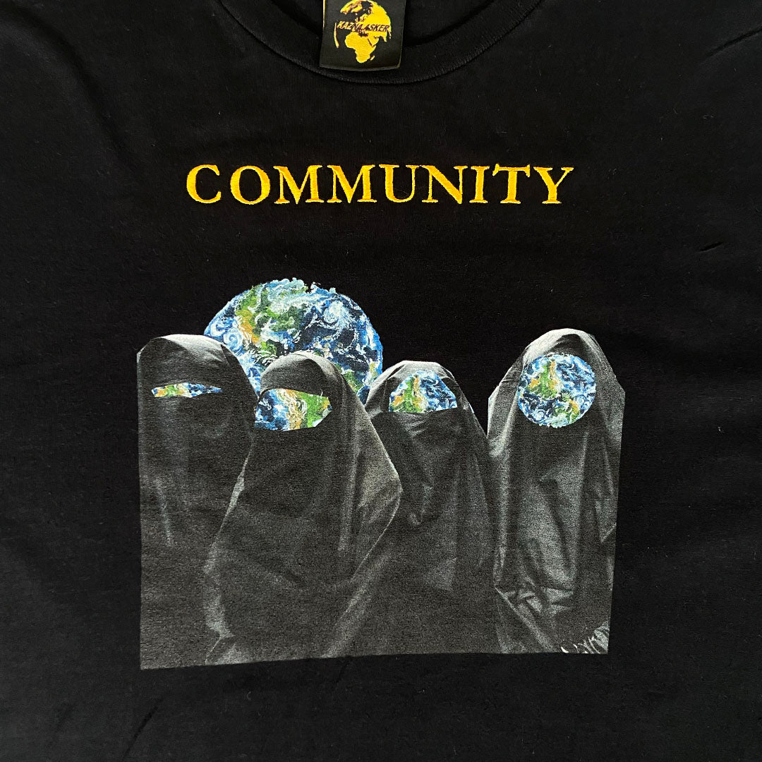 Community: Black Print and Embroidery T-Shirt