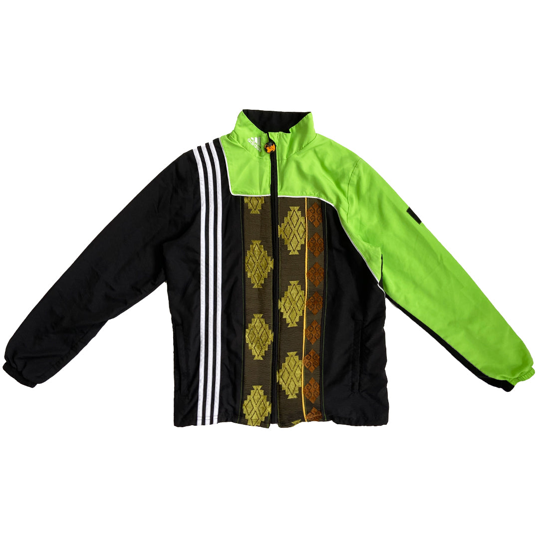 Co-ord: Adidas Black/Green Outerwear Jacket and Bag