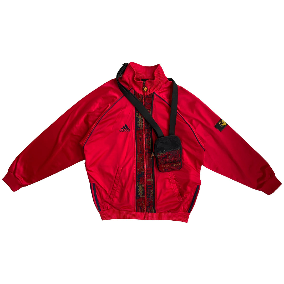 Co-ord: Adidas Red Tracksuit Jacket and Bag