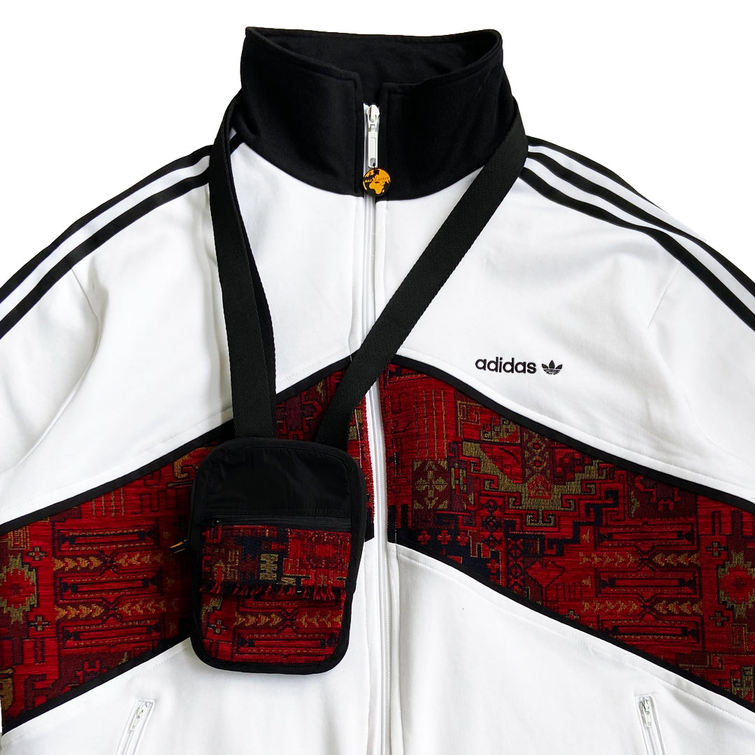 Co-ord: Adidas White Tracksuit Jacket and Bag